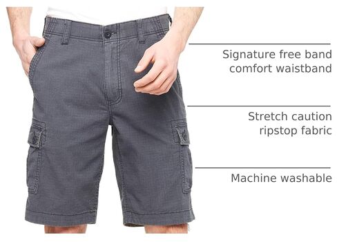 Caution Ripstop Day Hiker Short | Men's Cargo Shorts with 11" Inseam, 6 Pockets, and Zipper Front in Saudi Arabia