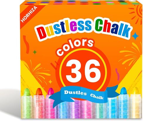 18 Colors Dustless Chalk for Kids with Pen Holder,Washable Dust Free Chalk in Saudi Arabia