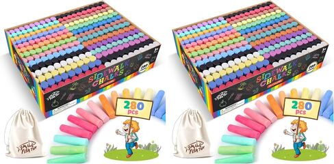 280PCS Sidewalk Chalks in 24 Colors: Washable Jumbo Chalk for Kids Toddlers in Saudi Arabia