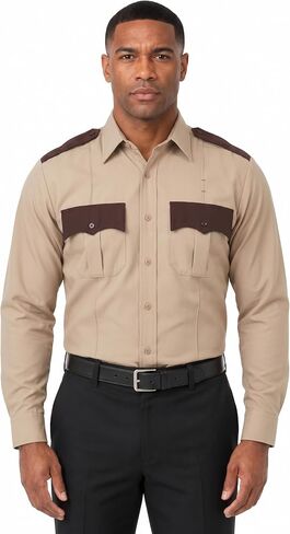 First Class 100% Polyester Two Tone Men's Uniform Shirt in Saudi Arabia