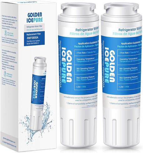 GOLDEN ICEPURE UKF8001 Replacement for MAYTAG UKF8001, Whirlpool Filter 4 EveryDrop EDR4RXD1, 2 pack, Mfi2570fez Msd2651heb, Kitchenaid Krfc300ess01, KENMORE 469006, RWF0900A Refrigerator Water Filter in Kuwait