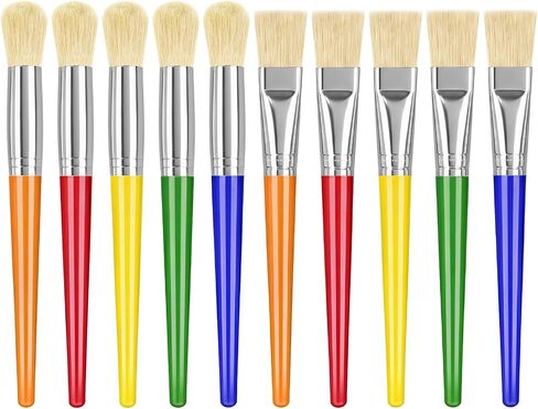 10 PCS Paint Brushes for Kids Toddlers Acrylic Painting Washable in Kuwait