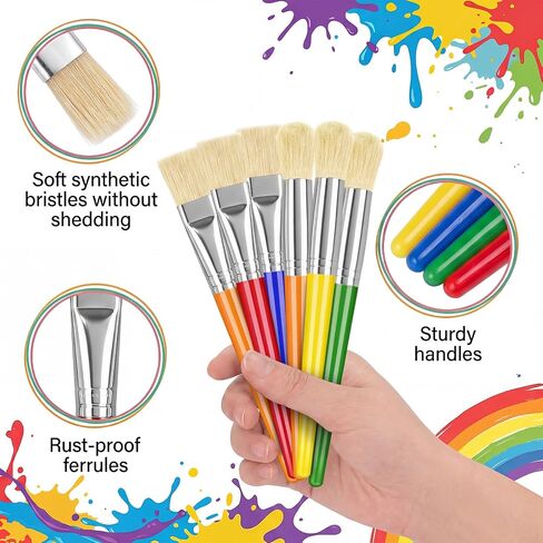 10 PCS Paint Brushes for Kids Toddlers Acrylic Painting Washable in Kuwait