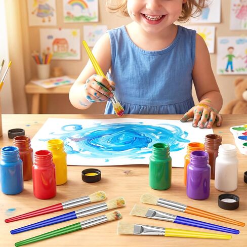 10 PCS Paint Brushes for Kids Toddlers Acrylic Painting Washable in Kuwait