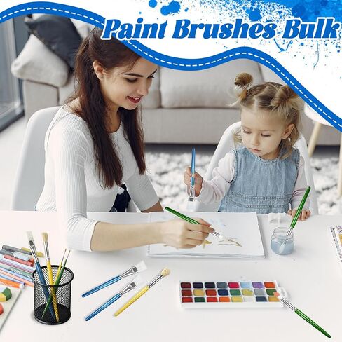 36 Pcs Paint Brushes Bulk for Kids, Classroom, Variety Art Paintbrush Sets in Saudi Arabia