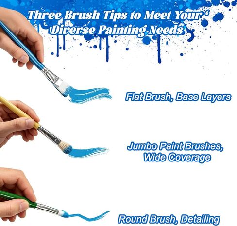 36 Pcs Paint Brushes Bulk for Kids, Classroom, Variety Art Paintbrush Sets in Saudi Arabia