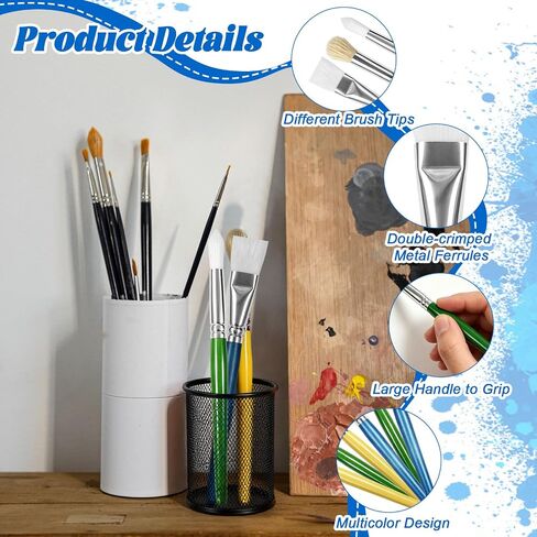 36 Pcs Paint Brushes Bulk for Kids, Classroom, Variety Art Paintbrush Sets in Saudi Arabia