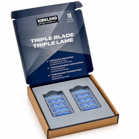 Kirkland Signature Triple Blade Refill Cartridges, 18-count, 18 Count (Pack of 1), 18.0 Count in Kuwait