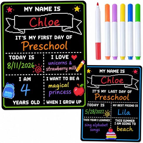 First & Last Day of School Sign, 14×11 Double-Sided Back to School Board in Kuwait