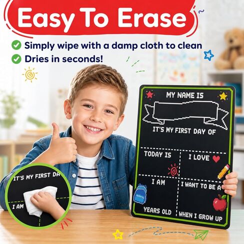 First & Last Day of School Sign, 14×11 Double-Sided Back to School Board in Kuwait
