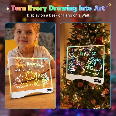 16.5" LED Drawing Board with Remote Control, Birthday Gifts for 3 4 5 6 7 8-12 Year Old Girl Boy Toys, Acrylic Light Up Board with 17 Colors & 5 Dynamic Effects, Stand or Hang Display in Saudi Arabia