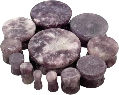 Lobal Domination Pair of Moondevite Stone Plugs Body Jewelry Gauges 8g Thru 1" in Kuwait