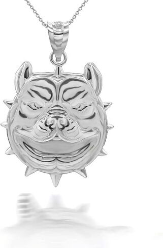 Claddagh Gold Pitbull American Pit Bull Terrier Bully Dog Head in Solid Sterling Silver Pendant Necklace and Pendant Only in Kuwait