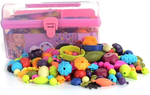 Snap Pop Beads Jewelry Kit for Girls – 350PCS Insect DIY Bracelet Making Toy with Butterfly, Ladybug, Dragonfly – No Mess Craft Birthday Gift Age 4–8 – Crafts Kits with Storage Box in Kuwait