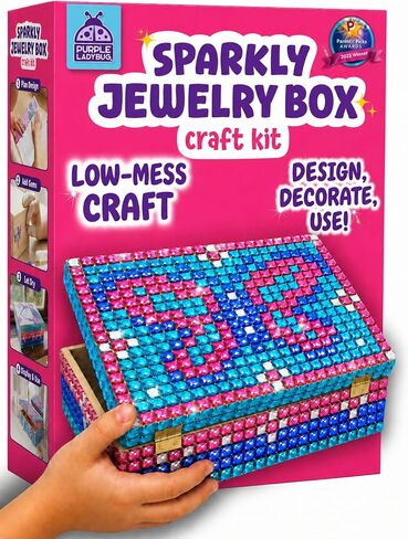 Jewelry Box Craft Kit for Girls Ages 8-12 - DIY Gem Mosaic Arts and Crafts in Saudi Arabia