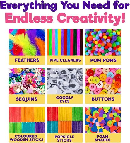 Blue Squid 1750+pcs Craft Kits for Kids, Ages 4-9 Girl Boys Gifts Arts and Crafts for Kids Craft Kits Toys for 4-9 Year Old Girls Boys Birthday Presents Gifts Crafts for 4-10 Year Olds in Saudi Arabia