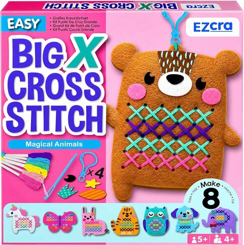 EZCRA My First Cross Stitch Kit for Kids Ages 4-8, 8 No Mess Felt Animals in Kuwait