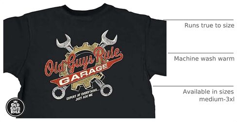 OLD GUYS RULE Men's Graphic T-Shirt, Wrenches - Father's Day, Birthday Gift - Funny Novelty Tee for Mechanics, Car Lovers in Kuwait