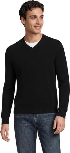 Lands' End Men's Fine Gauge Cashmere V-Neck Sweater in Kuwait