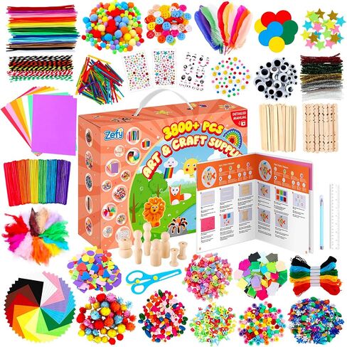 Zefy 3200+ Pcs Arts and Crafts Supplies for Kids, All in One Craft Kits in Kuwait
