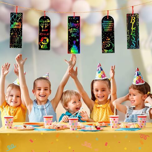 ZMLM Rainbow Scratch Paper Art Bookmarks for Kids Party Favors 36 Pack in Saudi Arabia