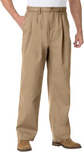 KingSize Men's Big & Tall Knockarounds Full-Elastic Waist Pleated Pants in Kuwait