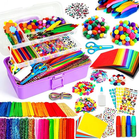 FUNZBO Arts and Crafts Supplies for Kids - Toddler DIY School Craft Set in Saudi Arabia