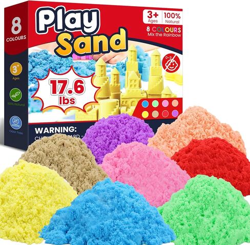 FURWEY Play Sand,17.6lbs 8-Color Sensory Sand,Kids Shaping Sculpting in Saudi Arabia