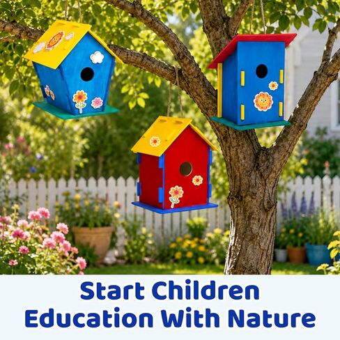 Neliblu [12 Pack] DIY Bird House Kits for Kids | 3 Unique Shapes & 2 Sizes in Kuwait