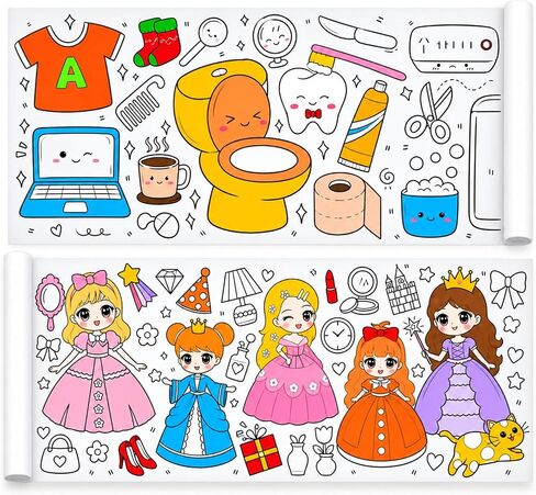 Drawing Roll Paper, 2 Rolls Coloring Paper Roll for Kids, 11.8"x118" in Kuwait