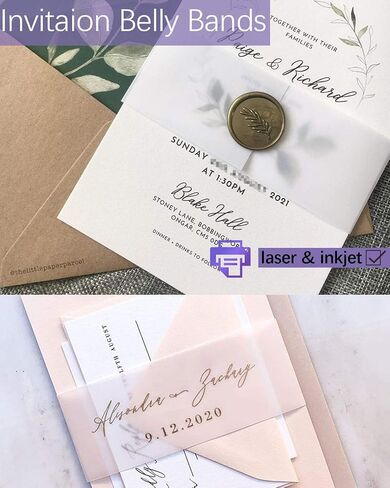 Translucent Vellum Paper, Dowsabel 68LBS 8.5 x 11 inches Printable Vellums for Card Overlays, Invitations Belly Bands, Envelope, Lantern,50 Sheets in Kuwait