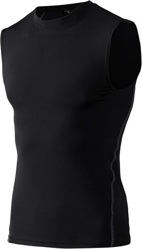 TOPTIE Mens Compression Sleeveless Base Layer, Athletic Workout T-Shirt in Kuwait