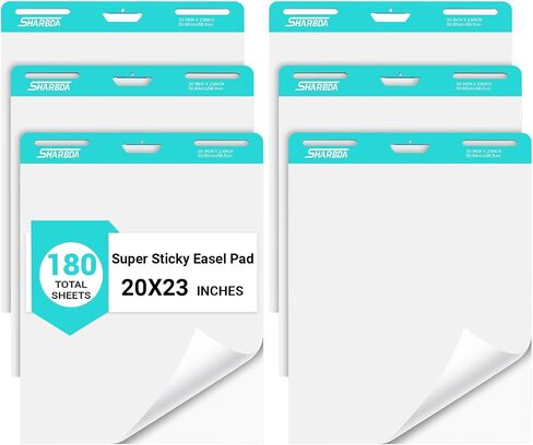 Chart Paper,Sticky Easel Pad for Teachers, 20x23 Inches,Anchor Flip Chart Paper with Lines,Heavyweight Self-Stick Flip Chart Paper, Residue-Free & EasyRemoval, 60 Sheets, 2 Pads in Kuwait