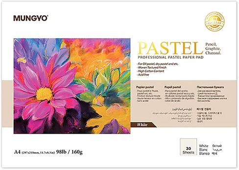 MUNGYO Professional Pastel Paper Pad A4 Size for Oil Pastel, Dry Pastel 30 Sheets (White) in Saudi Arabia