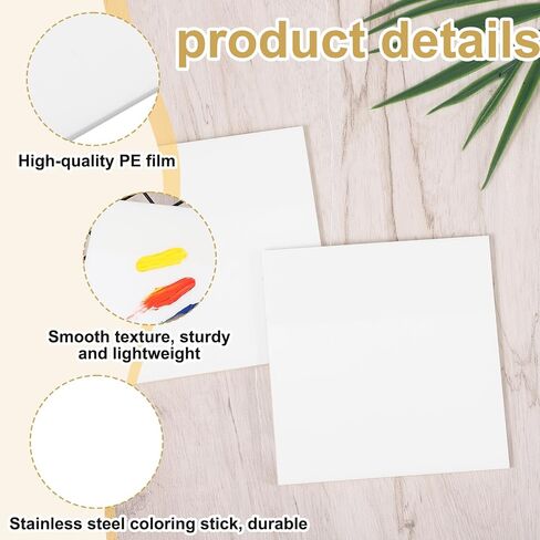 100 Pcs 3 x 3 in Disposable Nail Polish Palette Paper with Stirring Rod in Kuwait