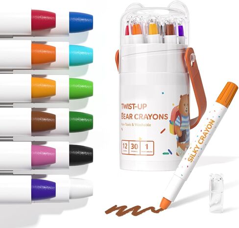 JUPITEARTH Twist Crayons for Toddlers 1-3, Silky Toddler Crayons, 36 PCS in Saudi Arabia