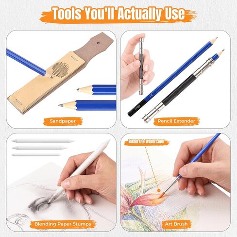 176PCS Art Supplies, Drawing Kit with 3-Color 100 Sheets Sketchbook in Kuwait