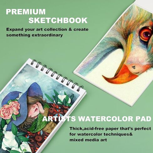 KALOUR 76 Drawing Sketching Kit Set - Pro Art Supplies with Sketchbook & Watercolor Paper - Include Tutorial,Pastel,Watercolor,Sketch,Colored,Metallic,Charcoal Pencils - for Artists Beginners Adults in Kuwait