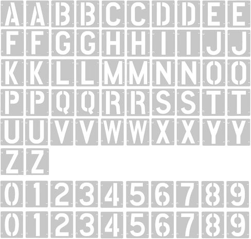 2 Pack -2 Inch Letter Stencils Set, 72 Reusable Stencils for Painting On Wood, Metal, Walls, Fabric, Rocks with Interlocking, Perfect for Banners, Sign Making & DIY Art9(2 inch) in Kuwait