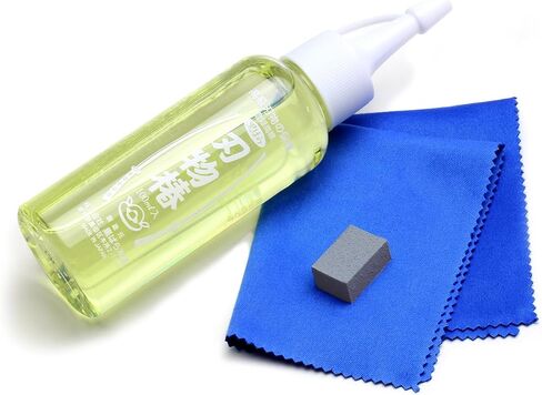 Yoshihiro 100% Pure Tsubaki Japanese Knife Maintenance Oil 3.4oz(100ml) with Complimentary Sabitori Rust Eraser and Microfiber Cloth in Kuwait
