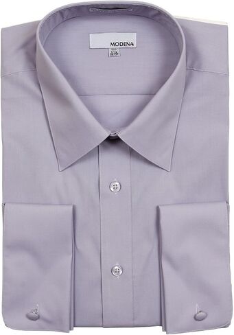 Modena Men’s Regular & Contemporary (Slim) Fit French Cuff Solid Dress Shirt – Colors in Kuwait