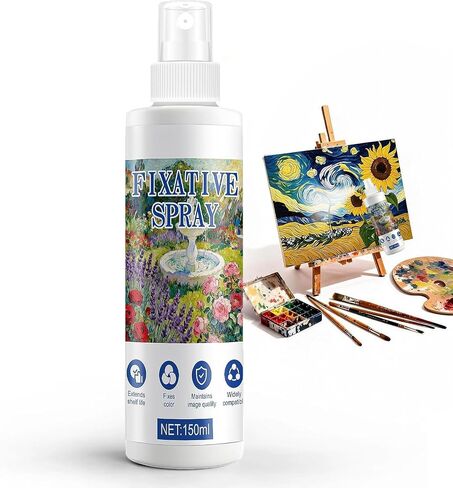 Fixative Spray, Workable Fixative Spray for Art, Art Fixative Spray, Long-Lasting Protect Paintings Fixes Color Even Coverage Applicable for Pastels Pastels Oil Pastels Acrylics Sketche,3.3 oz in Saudi Arabia
