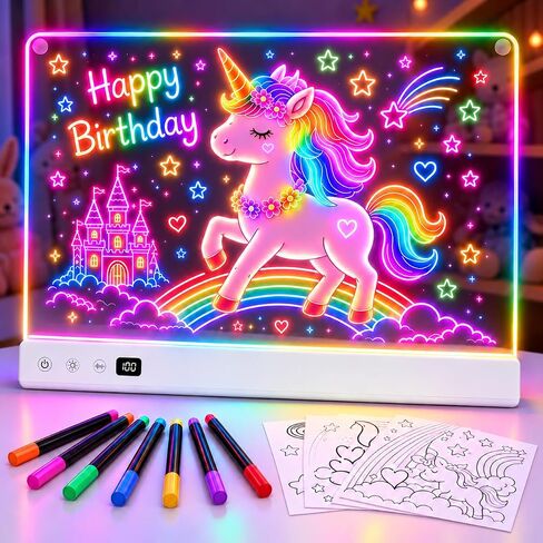 Honesorn 16’’ LED Drawing Board for Kids with 16 Light Effects Rechargeable in Saudi Arabia