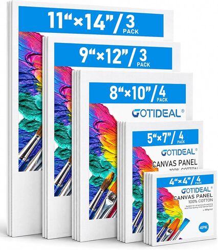 GOTIDEAL Canvas for Painting 18 Pcs Muti Pack, Canvas Boards for Painting in Kuwait