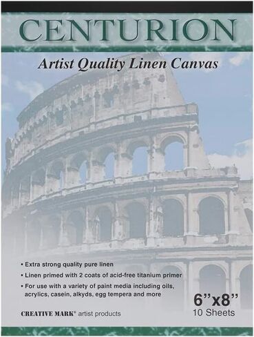 Centurion Acrylic Primed Linen Canvas Sheet Pad, 9" x 12" in Kuwait