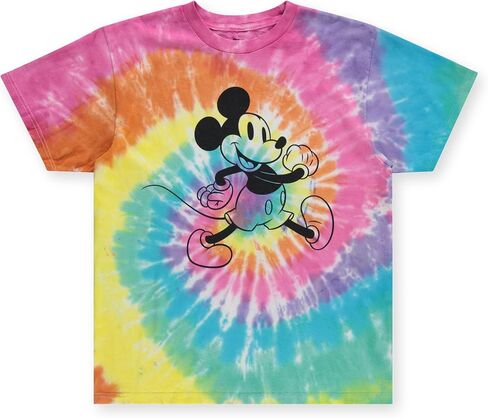 Disney Mens Mickey Mouse Shirt - Classic Mickey Mouse Tie Dye Tee Shirt - Mickey Mouse Tie Dye Wash Graphic T-Shirt in Kuwait