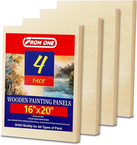 4 Pack 16x20 Basswood Paint Pouring Panels Pre-Sanded Acrylic Oil Resin in Saudi Arabia