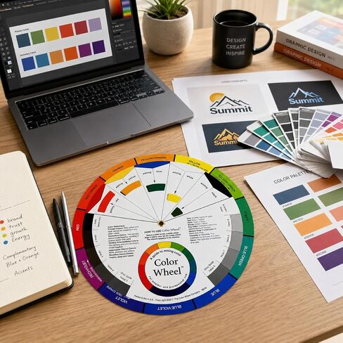 Creative Color Wheel Guide – Paint Mixing Learning Tool for Art Classes, Makeup, Tattoo, and Painting – Blending Board Chart with Hardboard (9.25 Inch) in Saudi Arabia