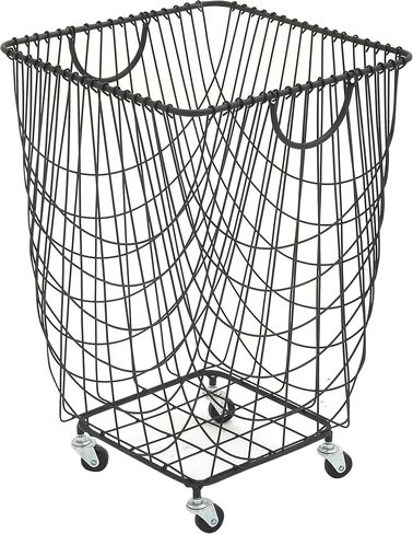 Deco 79 CosmoLiving by Cosmopolitan Metal Square Storage Cart with Wheels and Handles, 16" x 16" x 24", Black in Kuwait