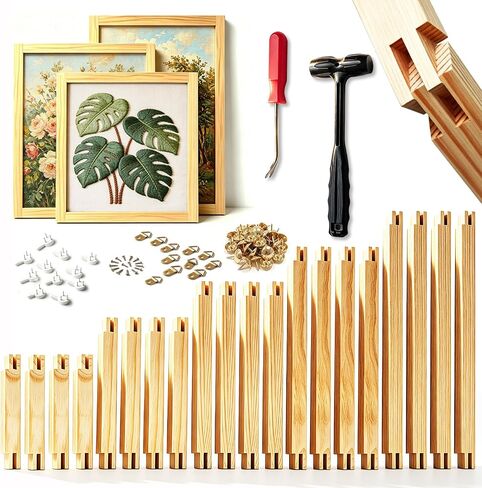 20pcs Needlepoint Stretcher Bars in 5 Sizes with Hammer,Tacks & Remover in Kuwait